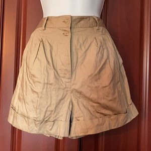 Joie Damario Pleated Shorts High Waist Button Fly